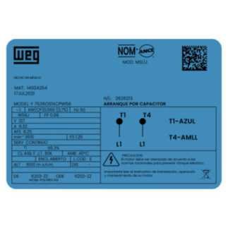 Motor Eléctrico 1 HP Monofásico 2 Polos Brida "C" Ecologico Weg 15126321