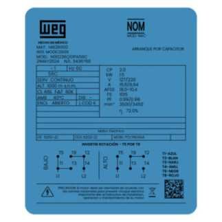Motor Monofasico 2 Hp 2 Pol Brida "C" Nema 12187494 Weg Weg0035