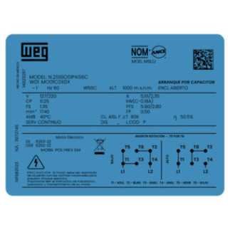 Motor Electrico 1/4 HP Monofásico Weg Brida "C" Nema 14823297