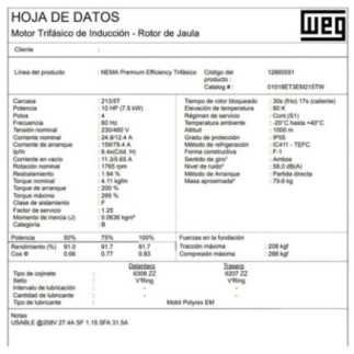 Motor Trifasico 10 Hp 4 Polos 12860551 WEG WEG0105