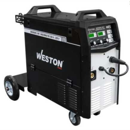 Soldadora INVERSOR MIG/MMA/TIG 250A 220V 1F P/15KG C/RUEDAS WEST-Z67130