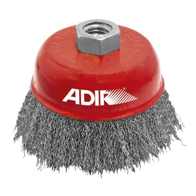 carda de copa alambre ondulado fino 4"