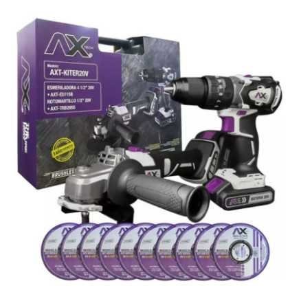 Combo Rotomartillo 1/2" + Esmeriladora 4-1/2" 20 V Bl + Discos