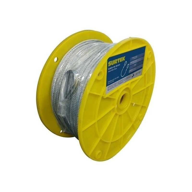 Cable de acero con guardacabo 1/2" x 457 m construcción de 7 x 19 Surtek CA2316
