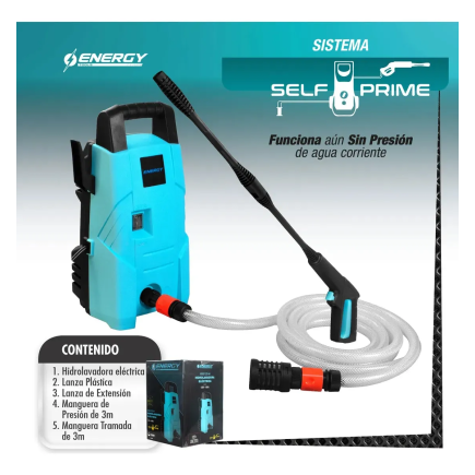 Hidrolavadora 1305Psi 1200 W Cable 5Mts, ENERGY H90S/120AA