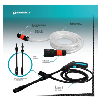 Hidrolavadora 1305Psi 1200 W Cable 5Mts, ENERGY H90S/120AA