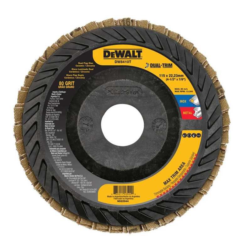 Disco Laminado De Zirconia 4-1/2" Grano 80 Dual-Trim