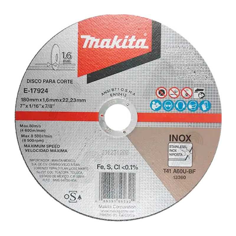 Disco Abrasivo Para Corte De Acero Inox. 7"X1/16"X7/8" MAKITA E17924P