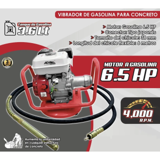 Vibrador de gasolina p/concreto 6.5 hp Adir 9197