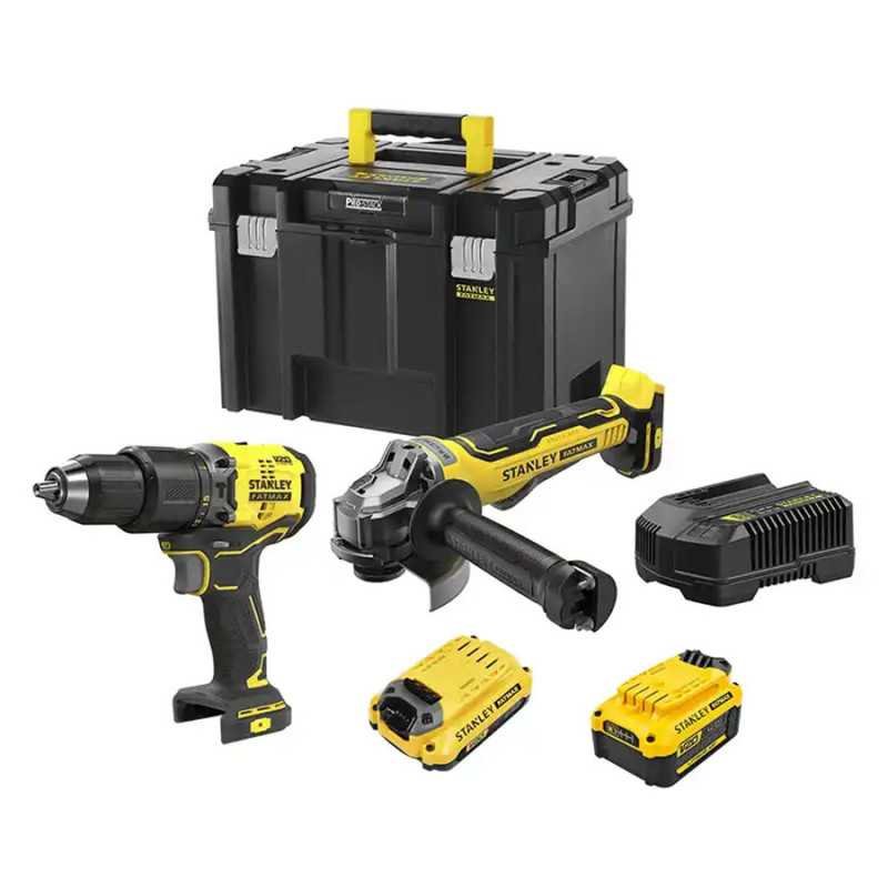 Combo Rotomartillo + Esmeriladora 20 V BL FATMAX + 2 baterías SBDG280D1M1T-B3