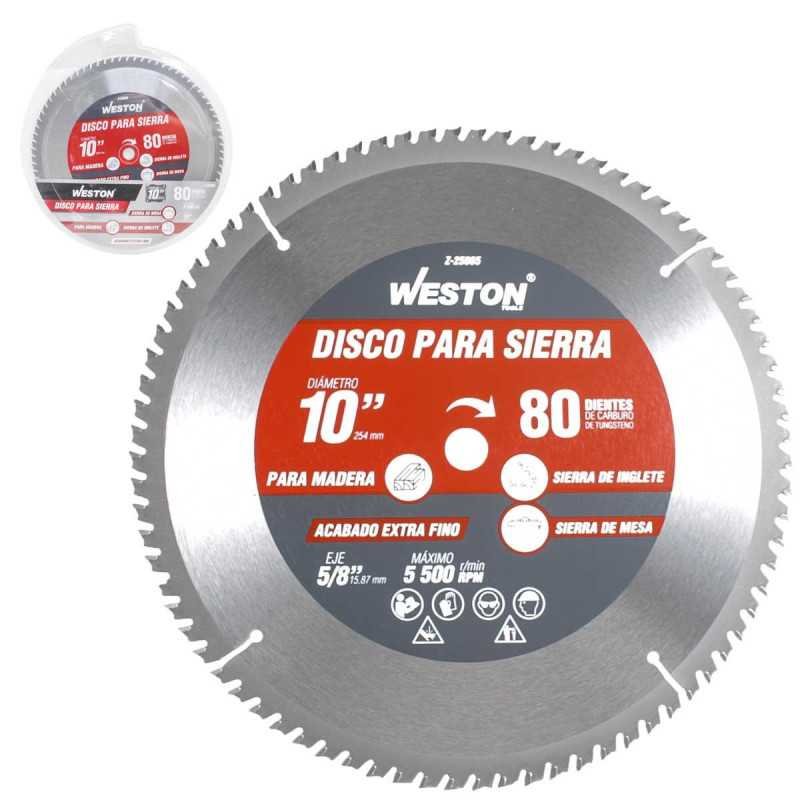 DISCO PARA SIERRA CIRCULAR P/MADERA 10'' X 5/8'' 80DT WEST-Z25065