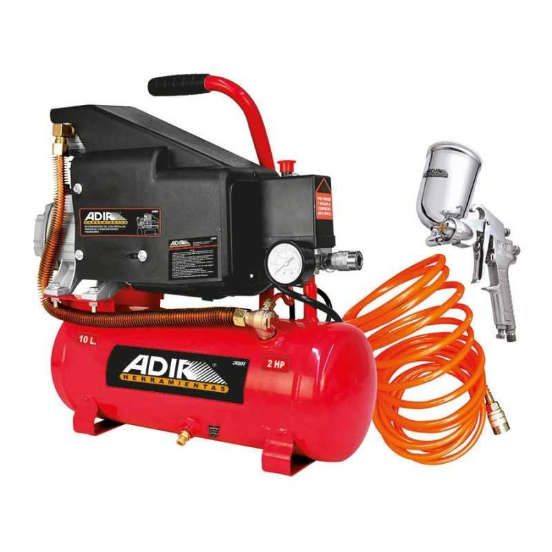 Compresor Direct Drive 10 L 2 Hp 110 V + Pistola + Manguera