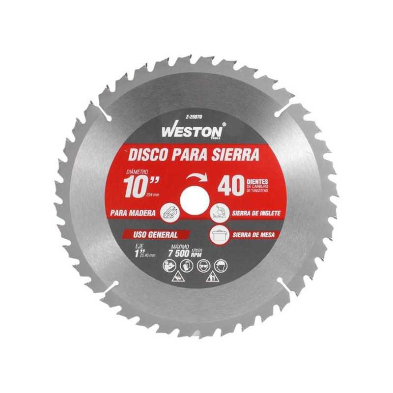 DISCO PARA SIERRA CIRCULAR P/MADERA 10'' X 1'' 40DT WEST-Z25070