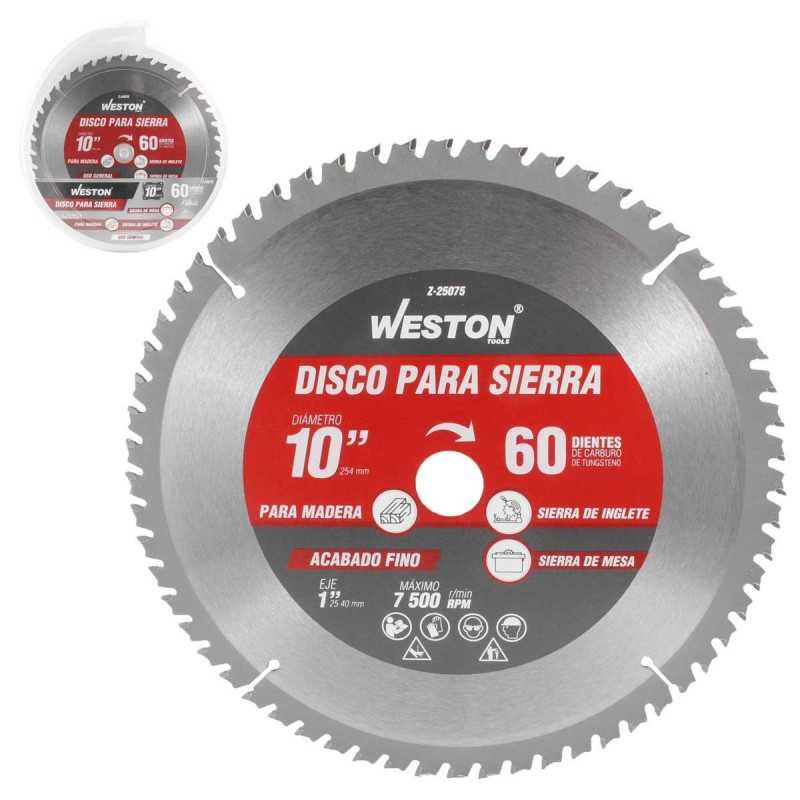 DISCO PARA SIERRA CIRCULAR P/MADERA 10'' X 1'' 60DT WEST-Z25075
