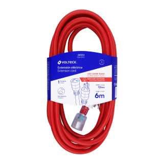 Extensión reforzada aterrizada 6 m 3x12 AWG, Volteck 46553