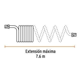 Manguera Tipo Resorte Para Compresor 7.6 M X 1/4 Truper 102522