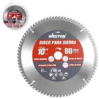DISCO PARA SIERRA CIRCULAR P/MADERA 10'' X 1'' 80DT WEST-Z25080