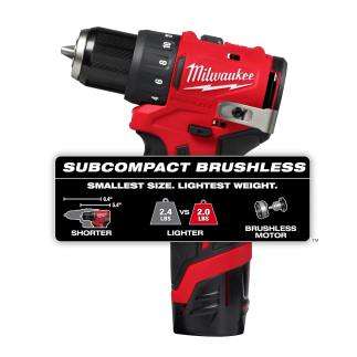 Taladro Atornillador 3/8" 12 V BL + 2 Baterías 2 A + bolsa MILWAUKEE 3401-22