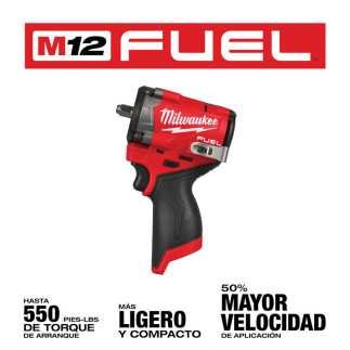 Llave de Impacto Compacta 1/2" 12 V FUEL SOLO EQUIPO Milwaukee 2563-20
