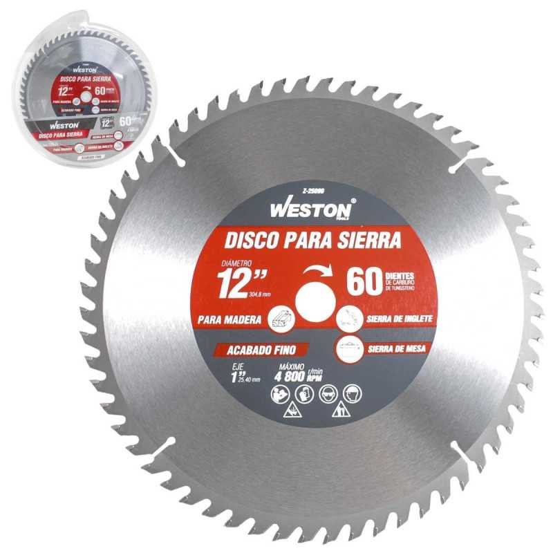 DISCO PARA SIERRA CIRCULAR P/MADERA 12'' X 1'' 60DT WEST-Z25090