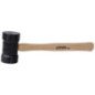 Mazo con cabeza de hule negro con mango de madera de encino de 16" 22 oz Urrea 1368