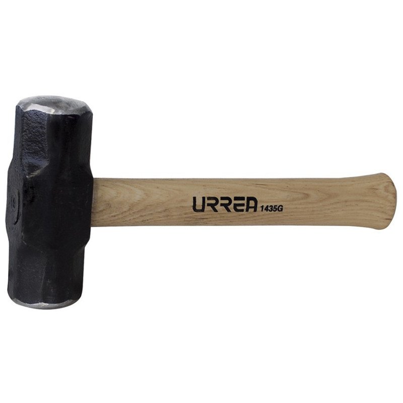 Marro octagonal cabeza maquinada con mango de hickory Americano de 12" 3 lb Urrea 1434G