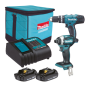 Combo Rotomartillo + Atornillador 18 V BL + 2 baterías 1.5 A MAKITA DLX2336SYX Combo Rotomartillo + Atornillador 18 V BL + 2 baterías 1.5 A MAKITA DLX2336SYX
