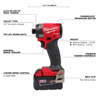 Atornillador De Impacto 1/4" 18 V Fuel + 2 Baterías 5 A