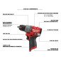 Combo Taladro + Atornillador + 2 Baterías 12 V Fuel + Bolsa