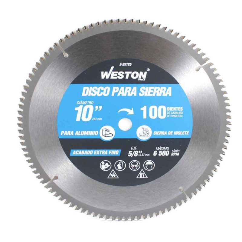 DISCO PARA SIERRA CIRCULAR P/ALUMINIO 10'' X 5/8'' 100DT WEST-Z25125