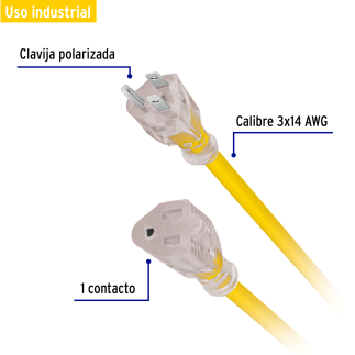 Extensión reforzada aterrizada 20 m calibre 14 TRUP-40195