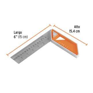 Escuadra 6' Para Carpintero Con Mango 100% De Aluminio