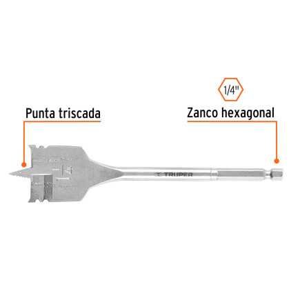 Broca Plana De Manita 1-1/4' Para Madera Truper