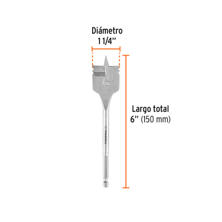 Broca Plana De Manita 1-1/4' Para Madera Truper