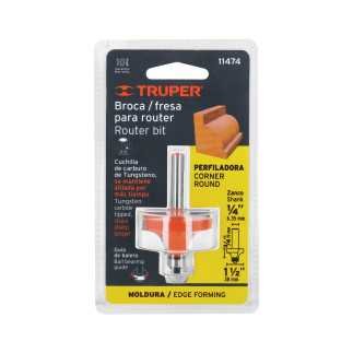 Broca para router, redondeado con moldura, 1-1/2' con balero TRUPER TRUP-11474