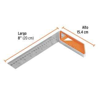 Escuadra 8' para carpintero con mango 100% de aluminio TRUP-14372