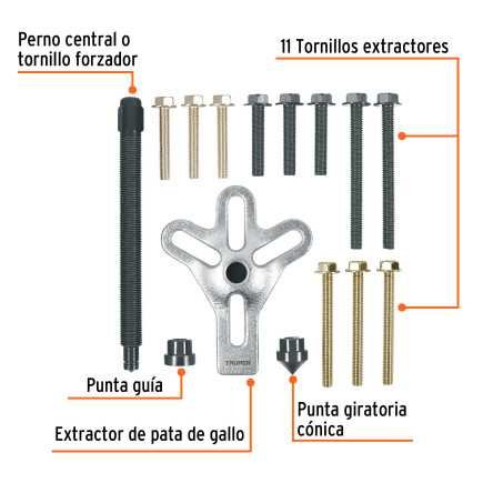 Extractor Pata De Gallo, 15 Piezas, Truper