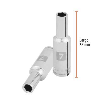 Dado Largo De 7 Mm, 6 Puntas, Cuadro 3/8', Truper