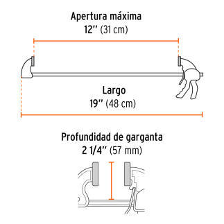 Prensa de ajuste rápido de 12' Truper 100141