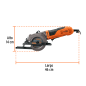 Sierra circular 4-1/2" 750 W 5,000 rpm disco carburo tugsteno TRUPER SICI-4-1/2A