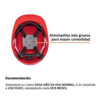 Casco De Seguridad, Ajuste De Matraca, Rojo, Truper