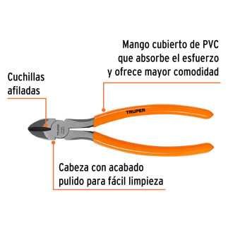 Pinza De Corte Diagonal 8' Mango De Pvc, Truper