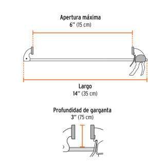 Prensa de hierro nodular para carpintería, 3' Truper 100142