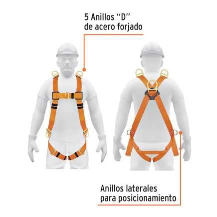 Arnés Cuerpo Completo, 5 Anillos, Posicionamiento Y Rescate TRUP-14434