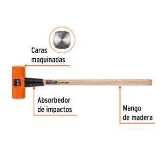 Marro Octagonal 20 Lb Mango De Madera 36' Truper