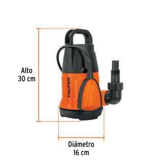 Bomba sumergible plástica para agua limpia 3/4 HP, Truper 12600