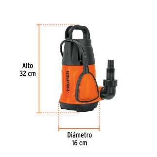 Bomba sumergible plástica para agua limpia 1 HP