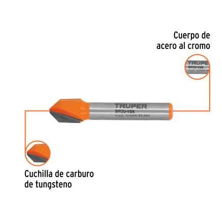 Broca para router, corte en 'V', 3/8' TRUPER TRUP-11465