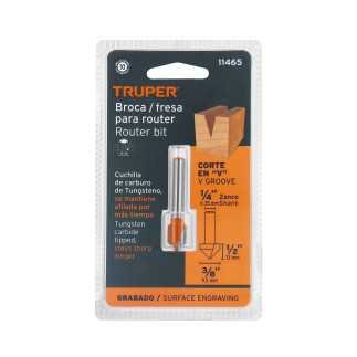 Broca para router, corte en 'V', 3/8' TRUPER TRUP-11465