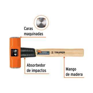 Marro Octagonal 4 Lbs. Truper 16508 Mango Madera 12"